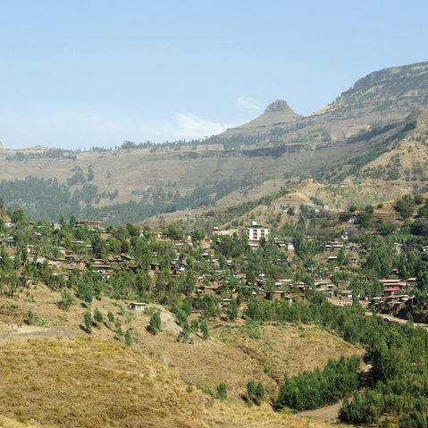 Ansicht von Lalibela, Äthiopien