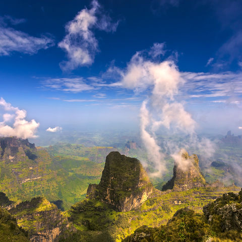 Ausblick vom Imet Gogo Gipfel über das Simien Gebirge, Äthiopien