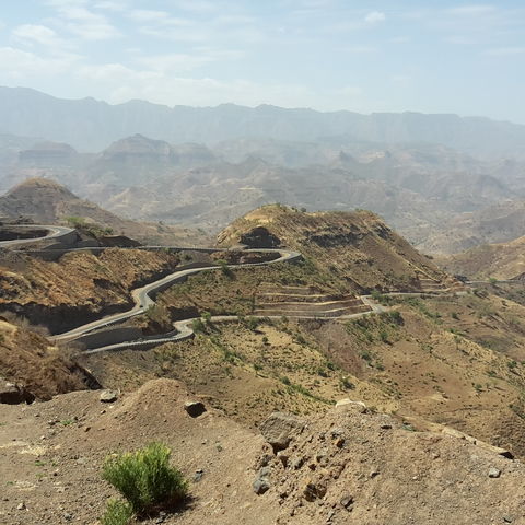 Serpentinenstraße im Simien Gebirge, Äthiopien