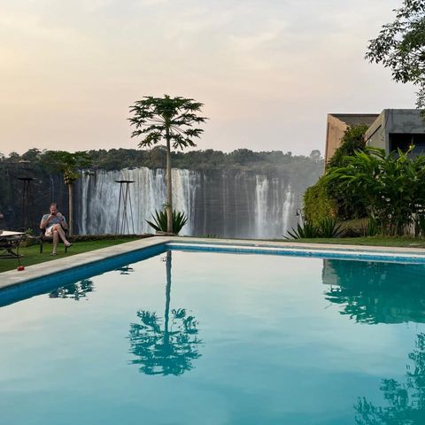 Aussicht vom Camp genießen, Angola