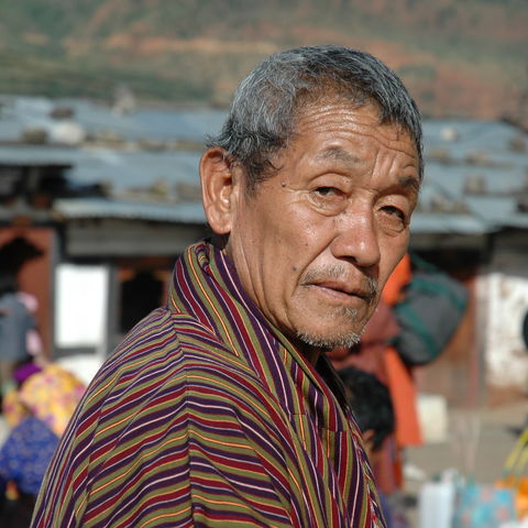 Älterer Mann, Bhutan