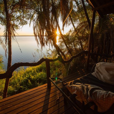 Abendstimmung im Guma Lagoon Camp im Okavango Delta, Botswana