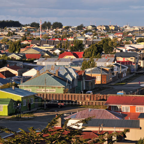 Bunte Häuser in Punta Arenas, Chile