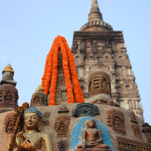 Buddha Statue bei Mahabodi-Tempel, Indien