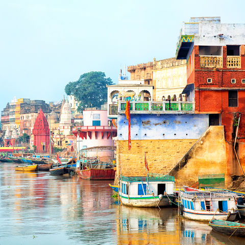 Am Ufer des heiligen Ganges, Varanasi, Indien
