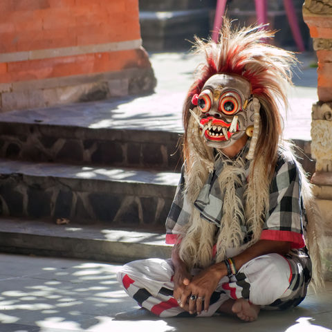 Traditionelle Rangda Maske, Indonesien