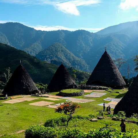 Traditionelles Manggrai Runddorf Puu, Indonesien