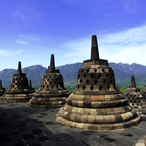 Borobudur Tempel auf Java, Indonesien