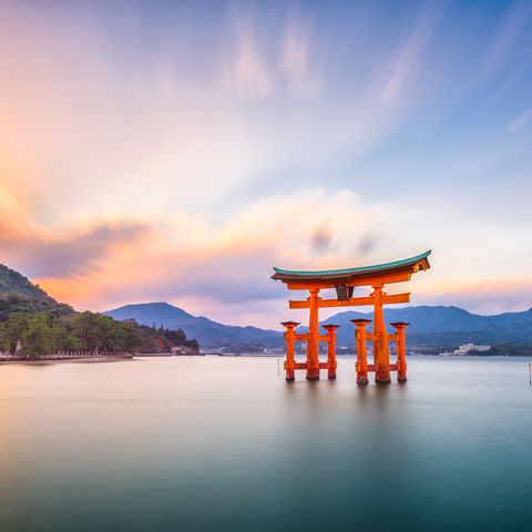 Itsukushima Schrein auf der Insel Miyajima, Hiroshima, Japan