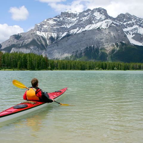 Kajakfahrt im Banff-Nationalpark, Kanada