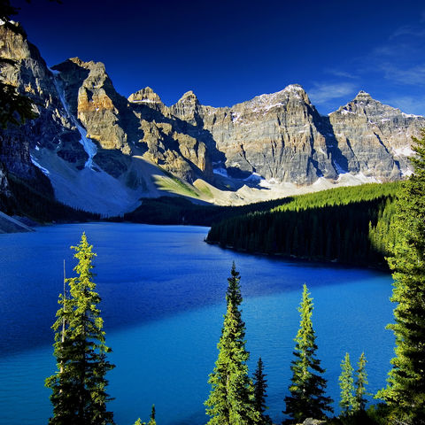 Der Moraine Lake im Banff-Nationalpark, Kanada