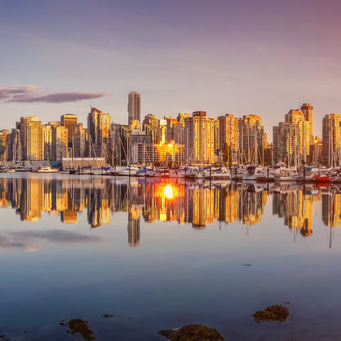 Sonnenuntergang über Vancouver: Aussicht vom Stanley Park, Kanada