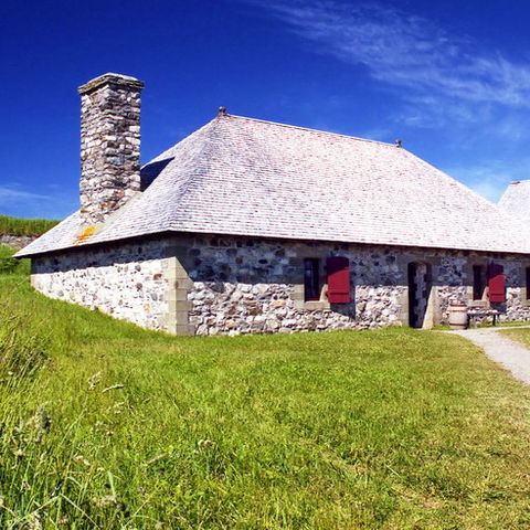 Altes Steinhaus im Fortress-of-Louisbourg-Nationalpark, Kanada