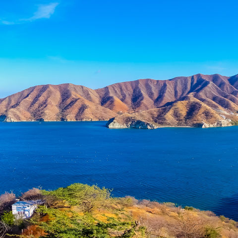 Ausblick auf die Bucht von Santa Marta, Kolumbien