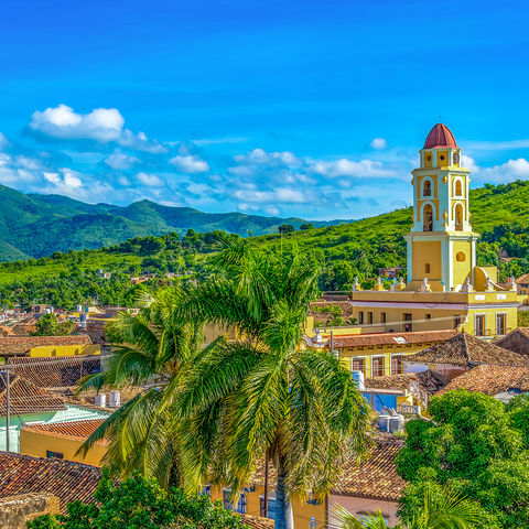 Das von Palmen gesäumte Kolonialstädtchen Trinidad, Kuba