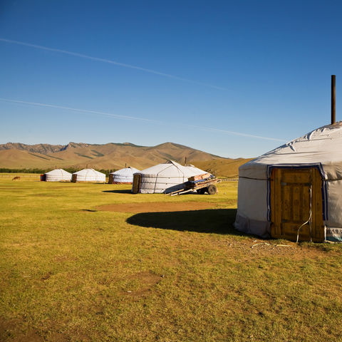 Jurtencamp im Gorchi Tereldsch Nationalpark, Mongolei