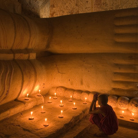 Betender junger Mönch, Myanmar