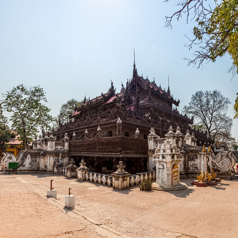 Shwenandaw Teakholz-Kloster in Mandalay, Myanmar