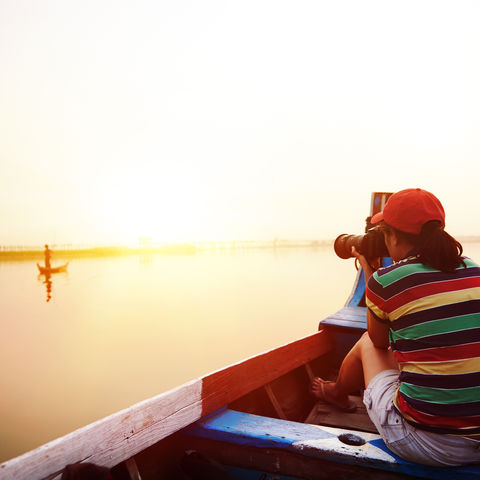 Fotografieren auf dem See, Myanmar