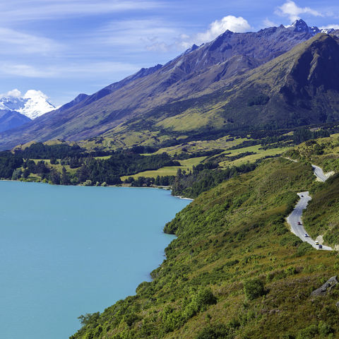 Bergpanorama am Wakatipu-See, Neuseeland