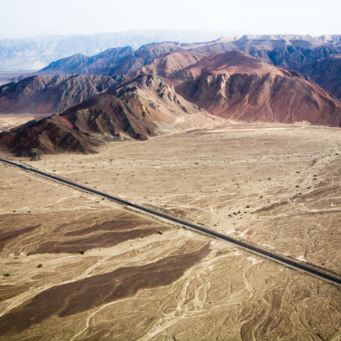 Die Panamericana-Straße bei Nazca, Peru