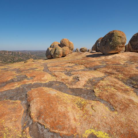 Ausblick über die Felsenformationen im Mataobos Nationalpark, Simbabwe