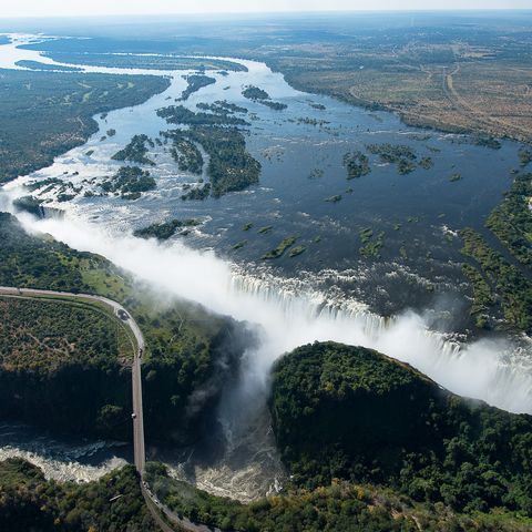 Die Viktoriafälle aus der Vogelperspektive, Simbabwe