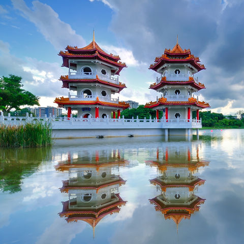 Doppelpagode im Chinesischen Garten, Singapur