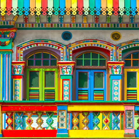 Bunte Fassade in Little India, Singapur