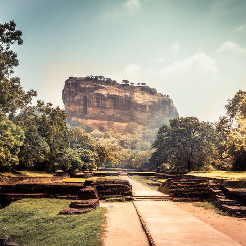 Monolith Sigiriya mit den Ruinen einer Felsenfestung, Sri Lanka