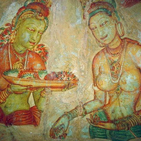 Die Fresken der Wolkenmädchen von Sigiriya, Sri Lanka