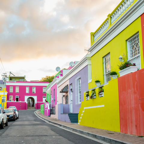 Durch die Straßen von Bo Kaap zu flanieren, ist ein regelrechter Augenschmaus, Kapstadt, Südafrika