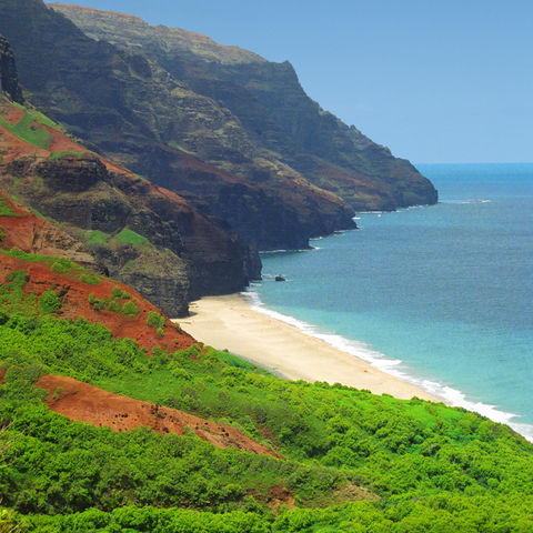 Kalalau Beach an der Na Pali Küste, Hawaii