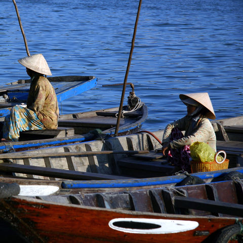 Fischer im Mekongdelta, Vietnam