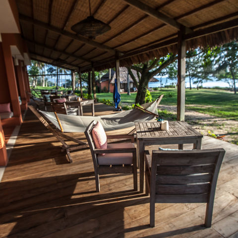 Blick die Terasse der Veranda Rooms, Vietnam